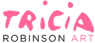 Pink and black art logo.
