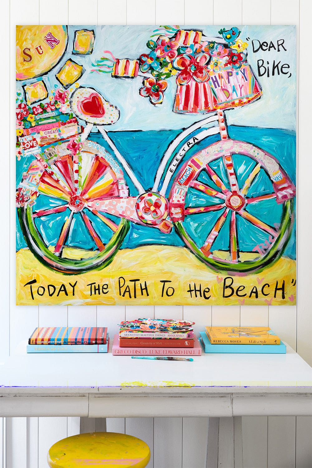 bicycle at beach artist scott Dear Bike, Today the Path to the Beach Giclee (Canvas print)