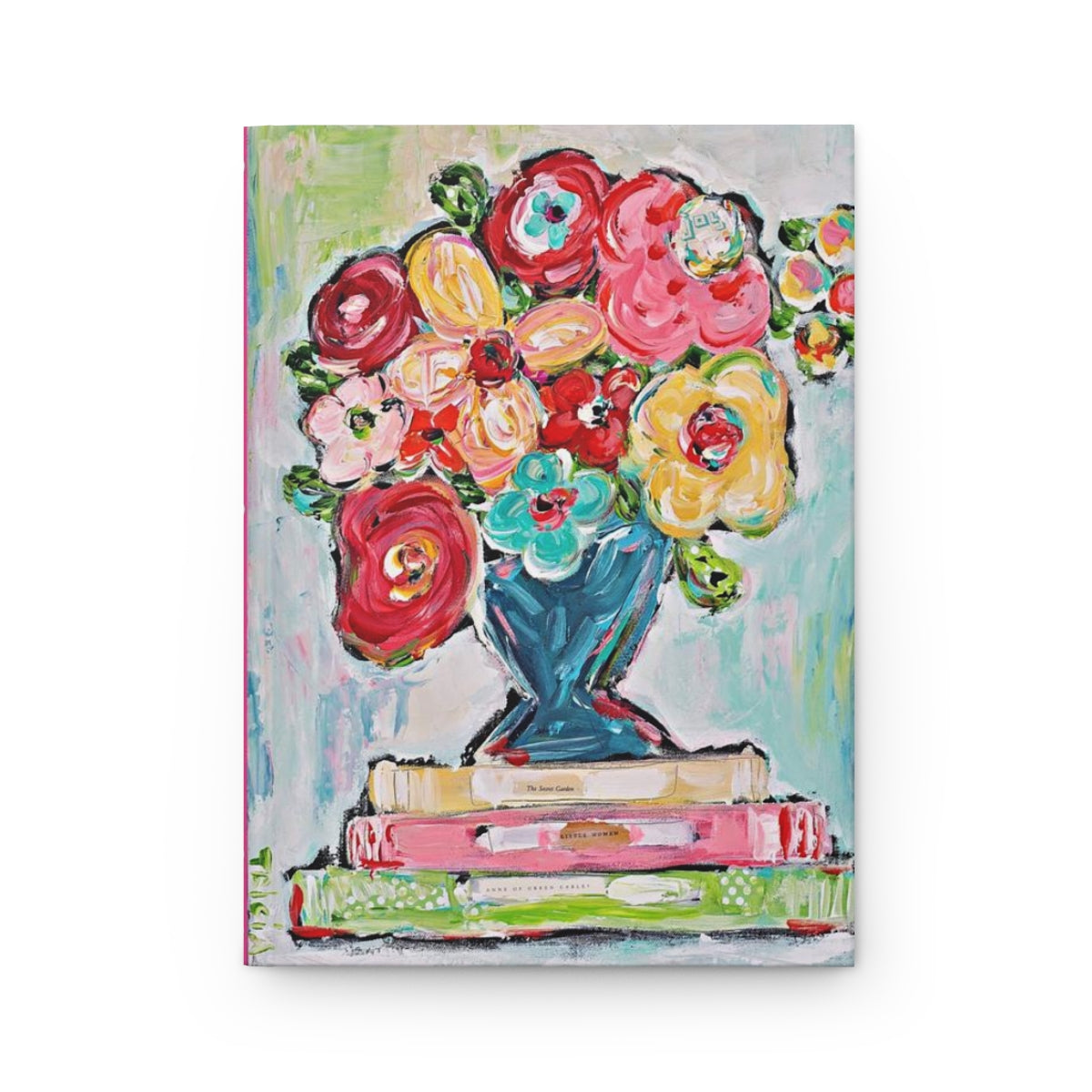 Flowers and Books Hardcover Journal