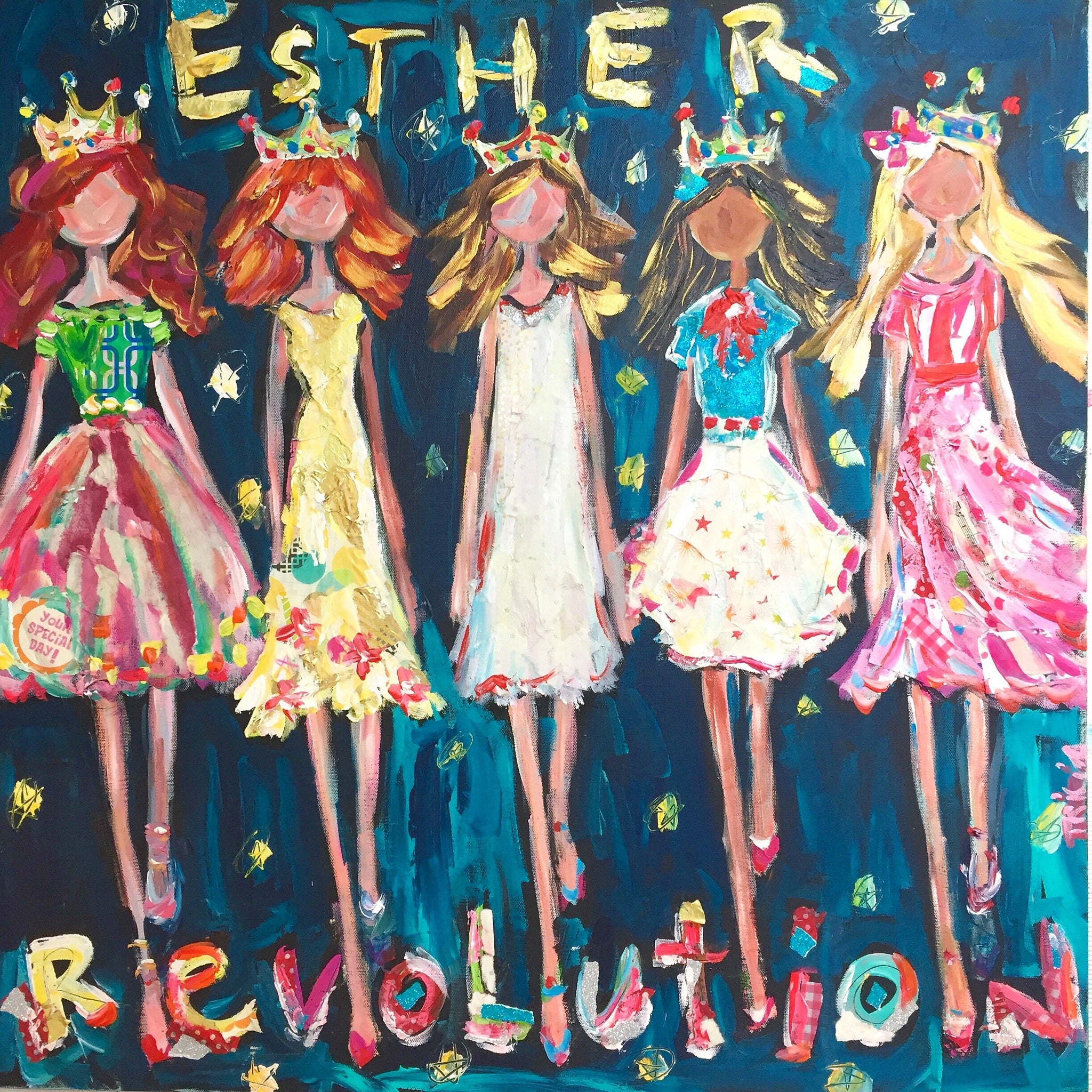 Esther Revolution on Midnight Blue Print
