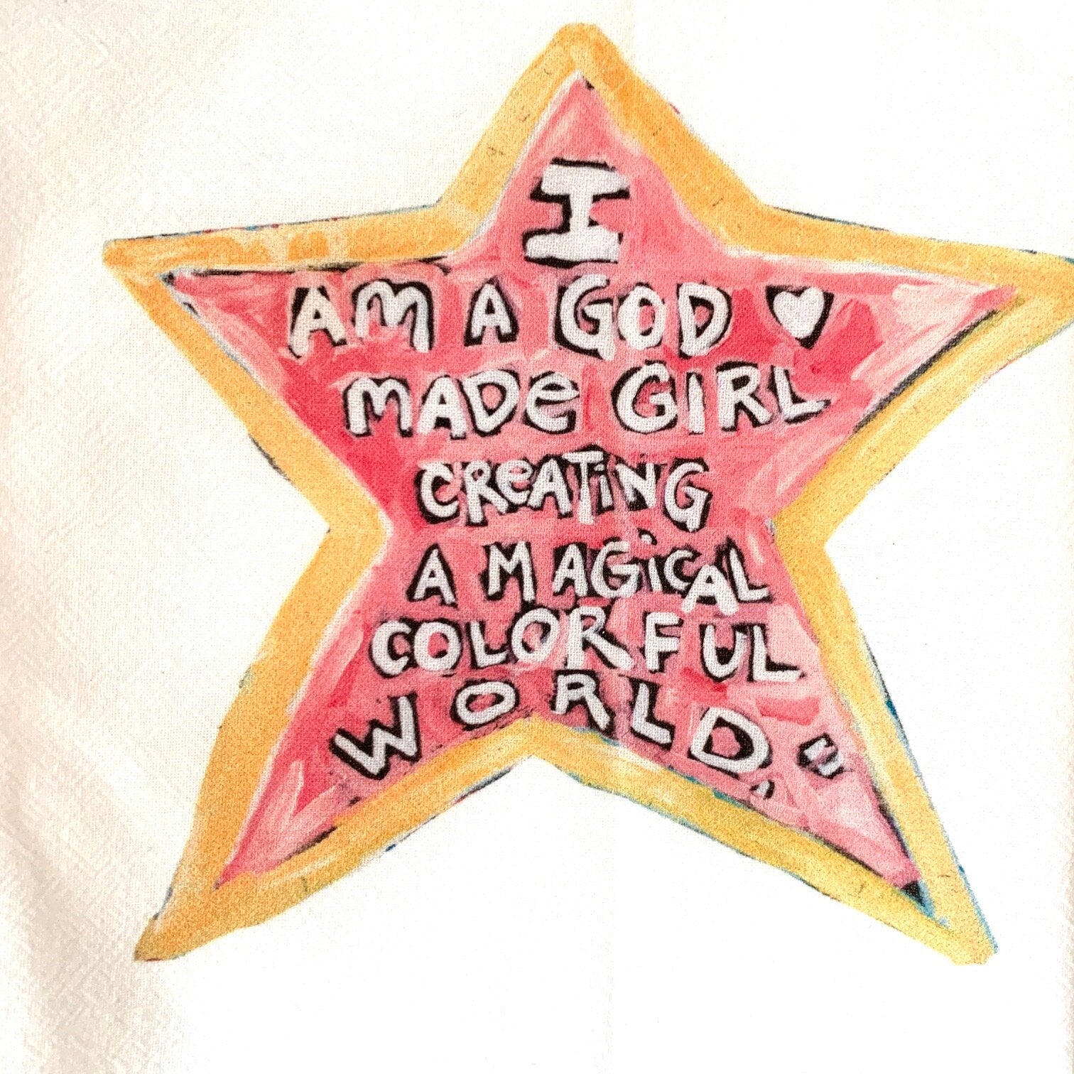God Made Girl Star Tea Towel