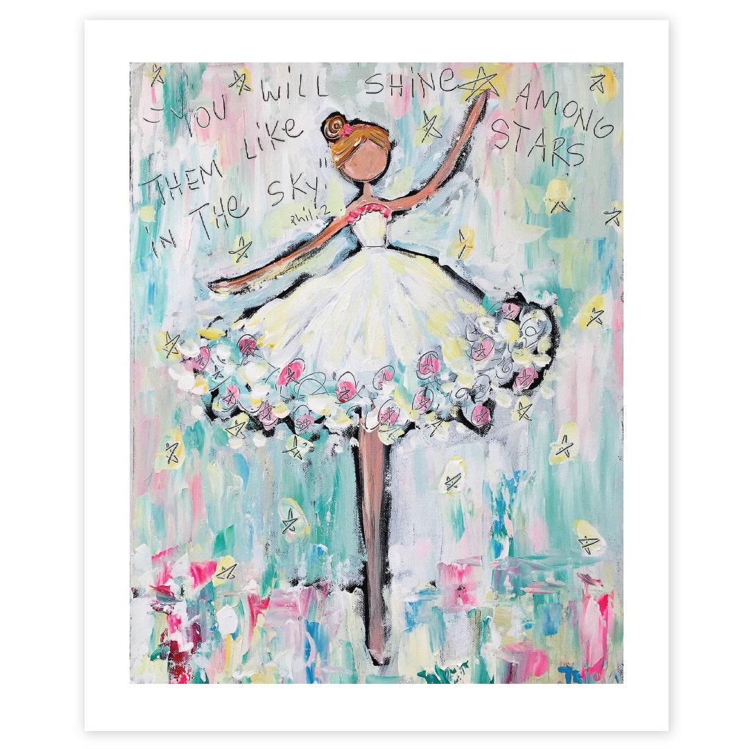 Ballerina and Stars Print