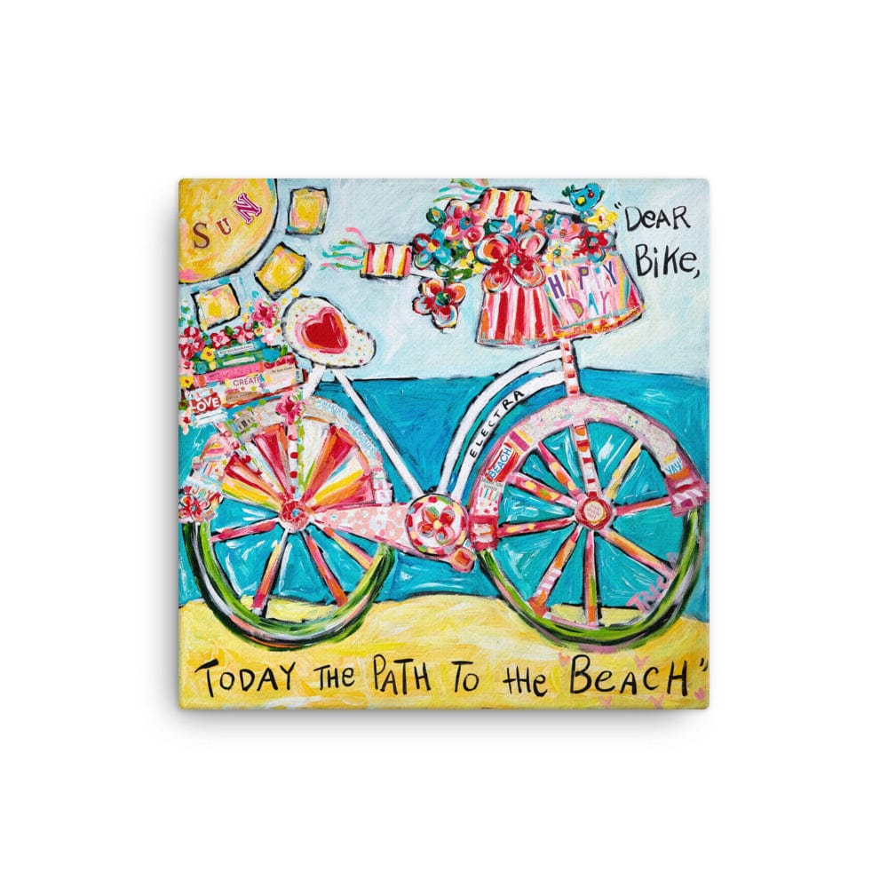 bicycle at beach artist scott Dear Bike, Today the Path to the Beach Giclee (Canvas print)