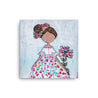 Canvas wall art of girl with flower.